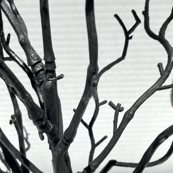 Gothic Black Jewelry Holder Tree in Flower Pot Decor Centerpiece 14 in Tall - Picture 6 of 8